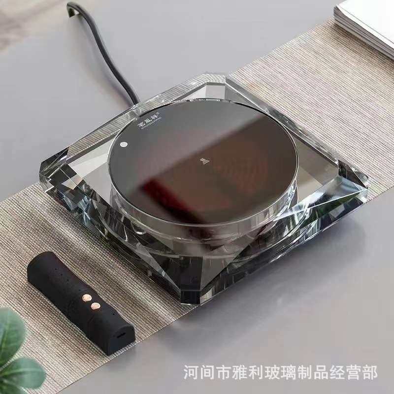 水晶电陶炉轻奢煮茶炉套装玻璃烧水壶泡茶专用无线遥控智能煮茶器