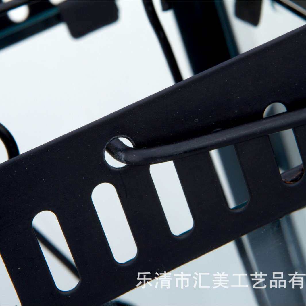 铁艺烛台露营防风烛台玻璃风灯提灯装饰品户外防风蜡烛台野餐摆件