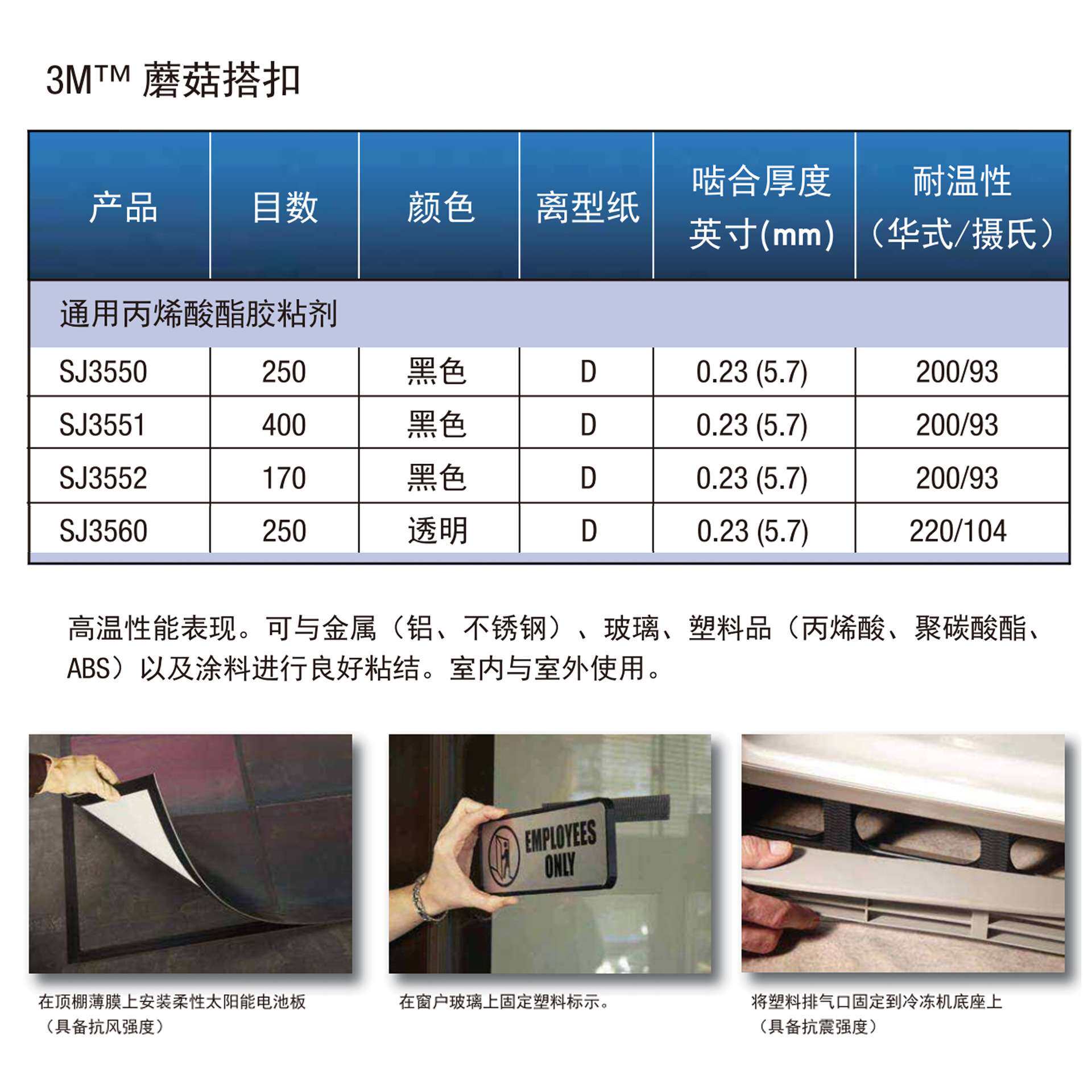 3MSJ3550CF背胶蘑菇头搭扣SJ3560高粘扣3m魔术贴胶带高粘度专用