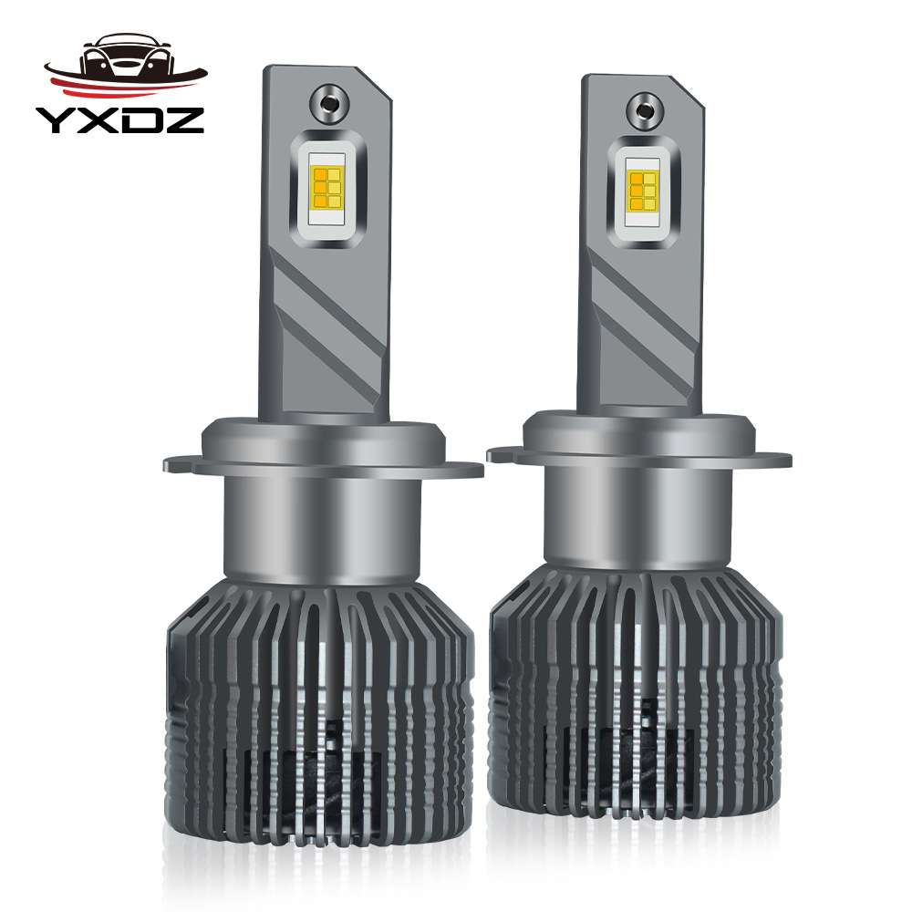 跨境热销汽车LED大灯三色大灯 黄白远近一体 H4 H7 H11 双色灯泡