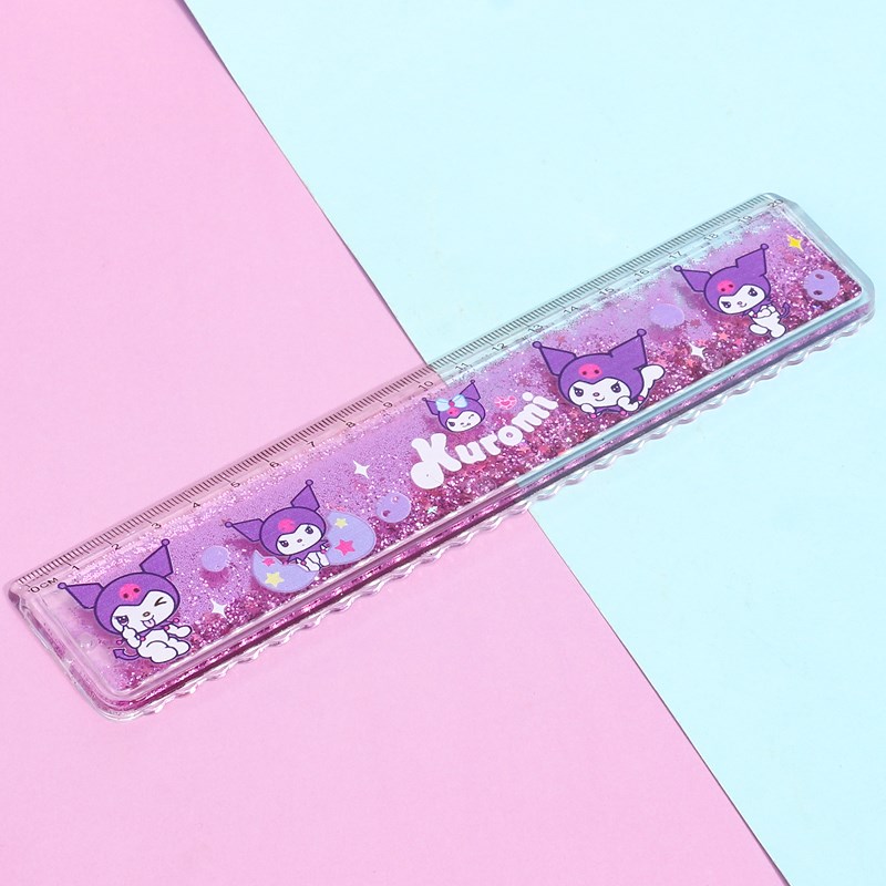 库洛米入油流沙尺子格尺小t学生专用20cm波浪少女心酷洛米透明直