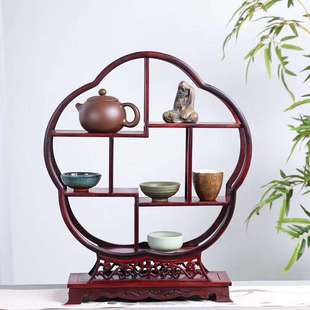 巴里黄檀梅花博古架实木中式多宝阁置物架花枝茶具装饰收纳展示架
