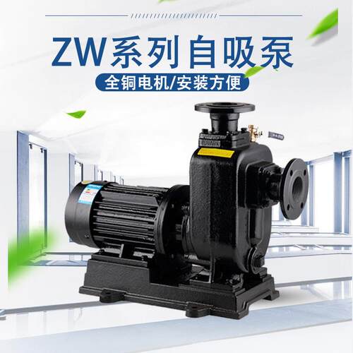 50ZW12-15自吸无堵塞排污泵工业废水家用化粪池污水池不锈钢防爆