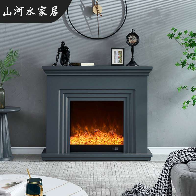 1.2/1.5m现代简约仿大理石色取暖电视柜仿真火焰电壁炉芯