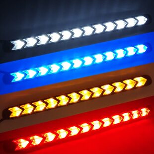 新款 汽车LED流水带转向日行灯大功率通用防水超亮日间行车灯 改装