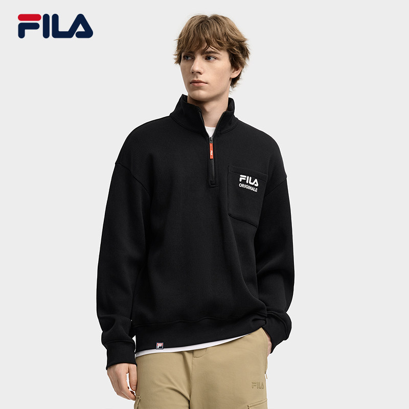 FILA 斐乐官方男子套头卫衣2025冬新款时尚休闲纯棉半拉链上衣,运动服/休闲服装,运动卫衣/套头衫,淘宝优惠券,粉丝福利购,淘宝优惠卷