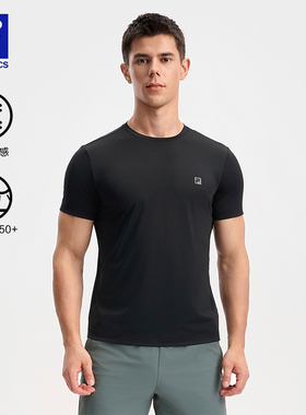 FILA 斐乐官方男运动短袖T恤夏秋新款健身防晒凉感黑色短袖衫上衣