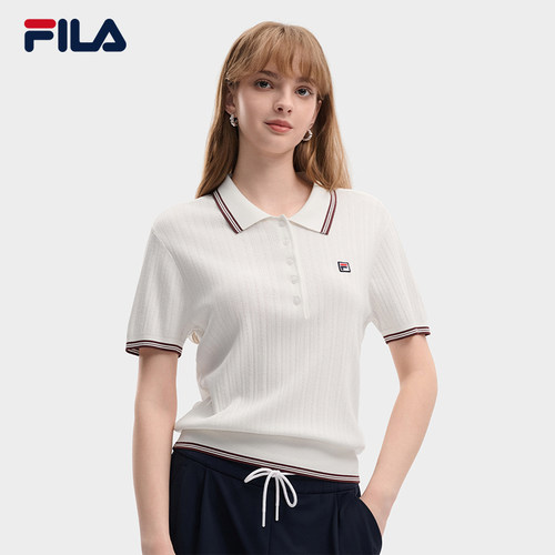 FILA斐乐女子简约休闲编织衫
