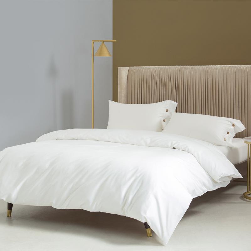 全棉纯色60支长绒棉四件套纯棉被套床单酒店民宿南通床笠款