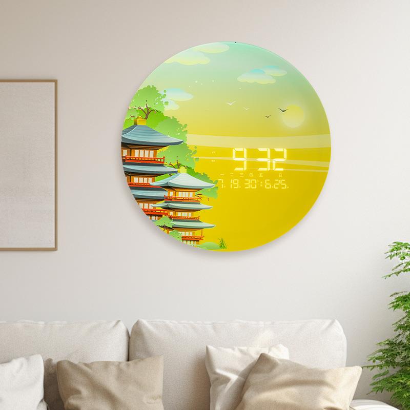 豪华客厅创意夜光电子钟表挂钟客厅玄关餐厅装饰画带灯LED时钟