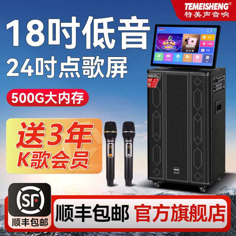 特美声TMS5广场舞音响带显示屏移动山水音箱功放一体机