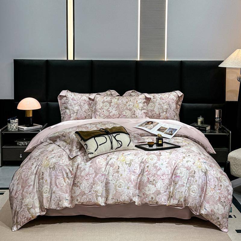 高端高支兰精天丝四件套冰丝床单夏季凉感被套真丝滑裸睡床上用品