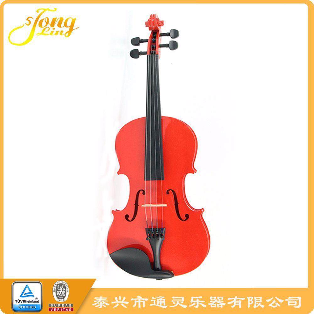 夹板红色小提琴 椴木压板学生琴 厂家 多色可选