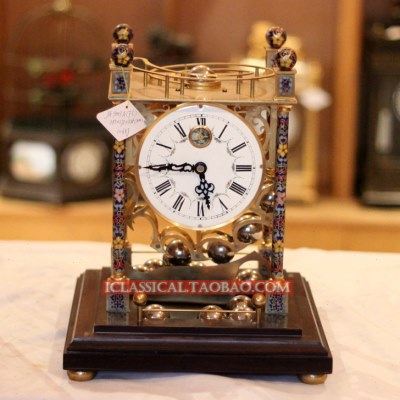 机械座钟 珐琅镀金压力球钟,家居饰品,座钟,淘宝优惠券,粉丝福利购,淘宝优惠卷