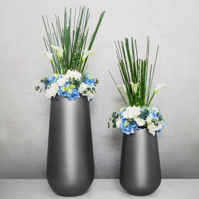 简约现代玻璃钢圆形银灰色落地大花瓶酒店大堂软装饰品插花艺花器,家居饰品,花瓶,淘宝优惠券,粉丝福利购,淘宝优惠卷