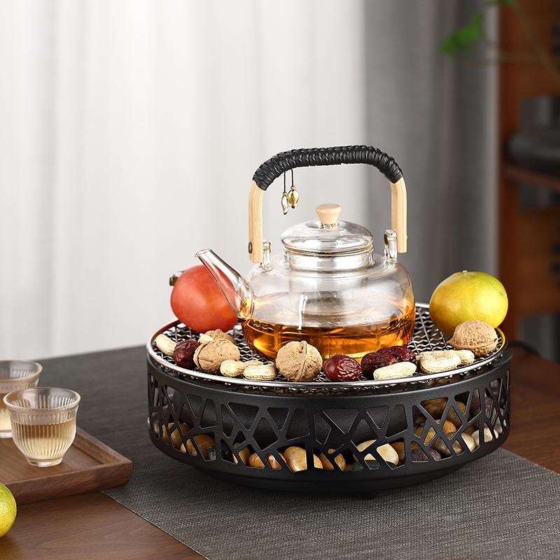 电陶炉陶瓷釉彩煮茶器煮茶炉小型家用静L音银壶铁壶玻璃壶专用炉