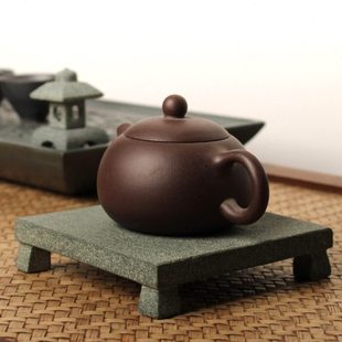 青石底座摆件石头台座桌面摆设石托简约中式案台隔热杯垫工艺品托