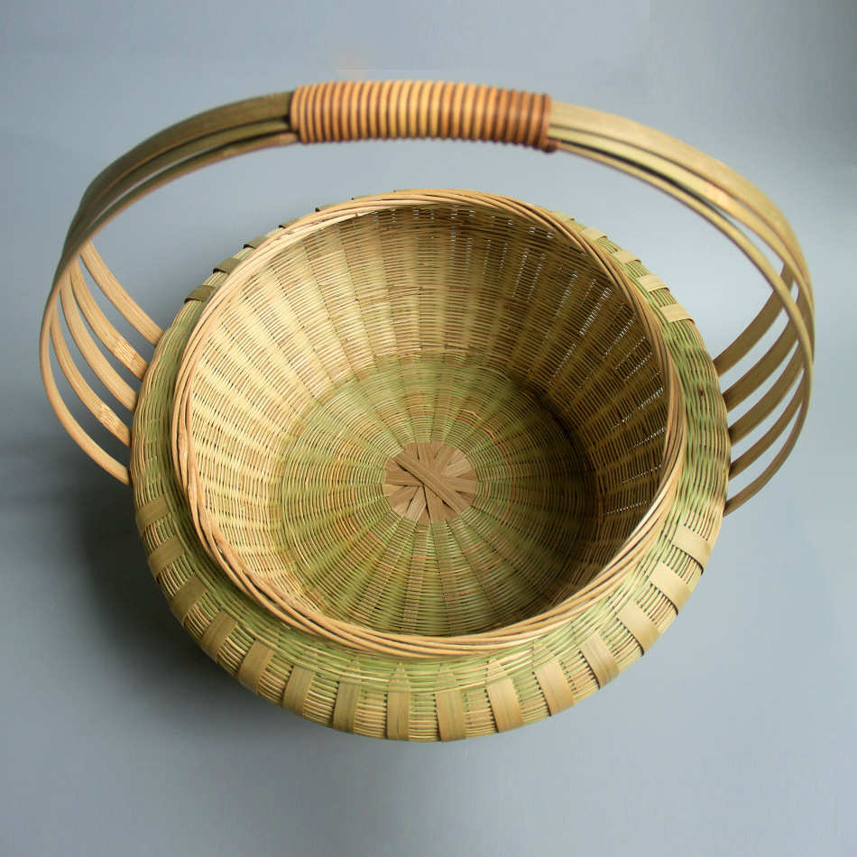 广西竹编b手工竹制品鸡蛋收纳篮家用拜神大提篮竹制茶叶礼品盒小