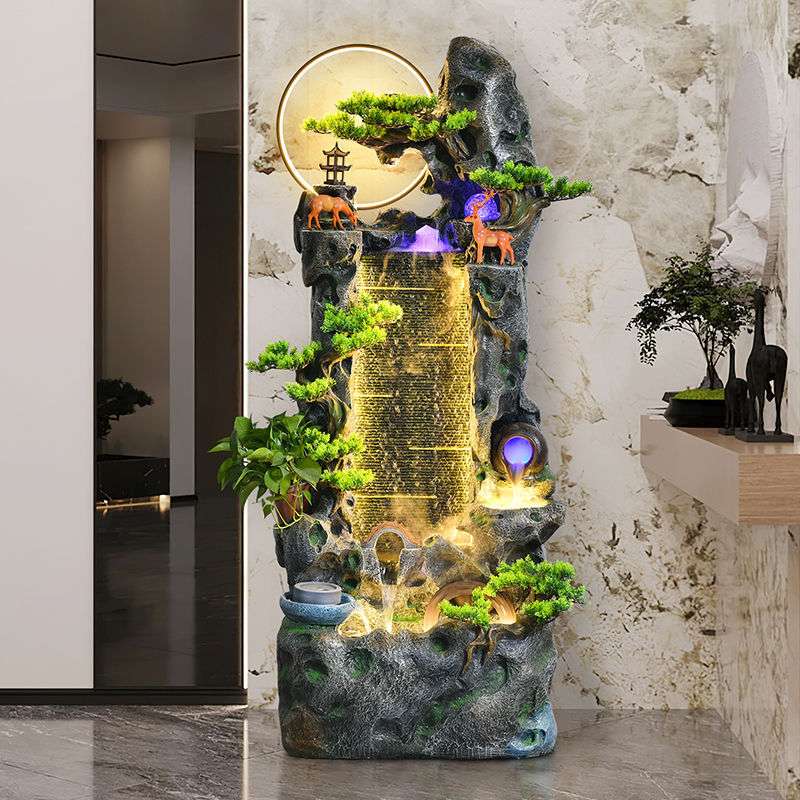 假山流水喷泉循环摆件鱼池景观加湿器客厅阳台玄关装饰招财风水轮