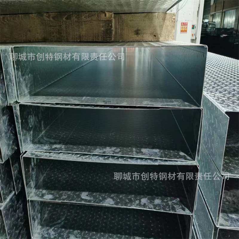 镀锌花纹板折弯折90度直角U型槽 1-5mm热镀锌花纹板切割沉孔 厂家