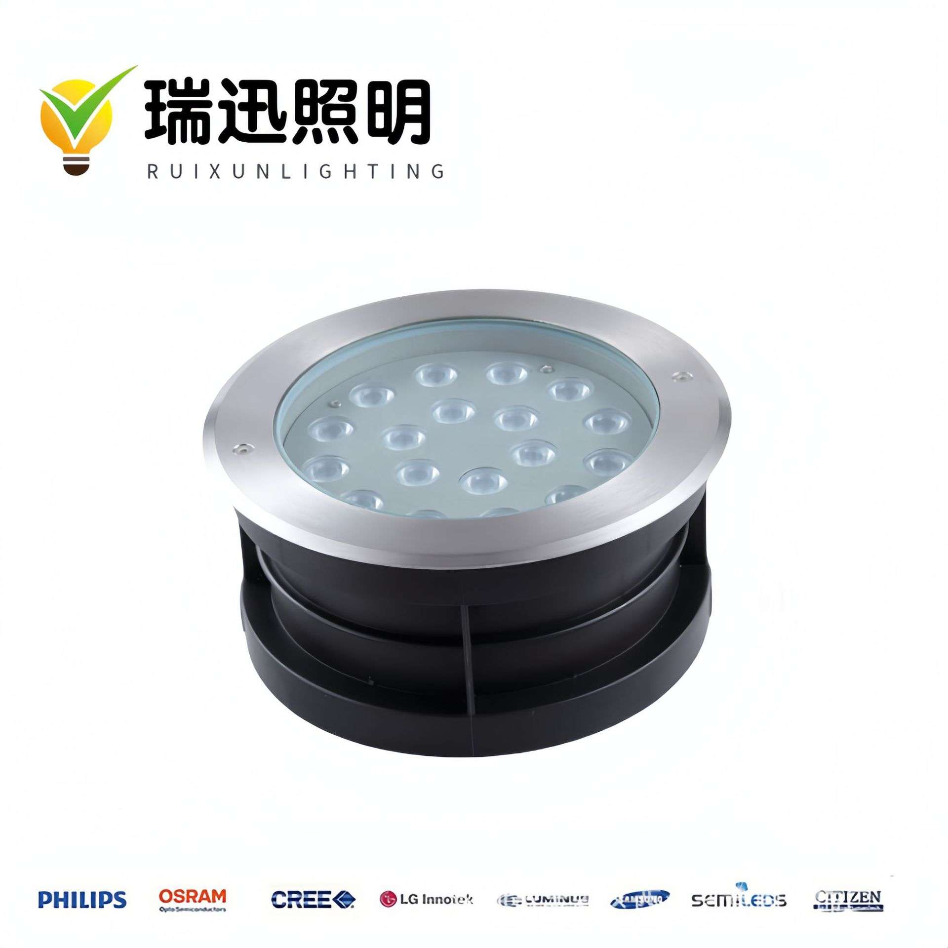 厂家直销18W户外防水LED大功率嵌入式地埋灯 广场圆形七彩埋地灯