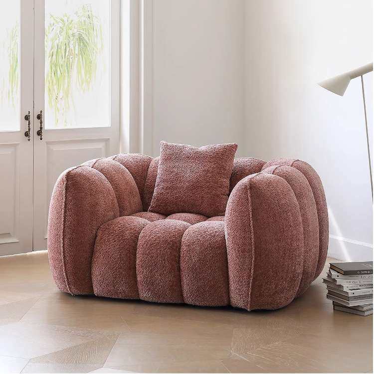 法式南瓜单人休闲沙发北欧简约奶油风沙发懒人布艺复古风慵懒沙发,3C数码配件,USB灯,淘宝优惠券,粉丝福利购,淘宝优惠卷