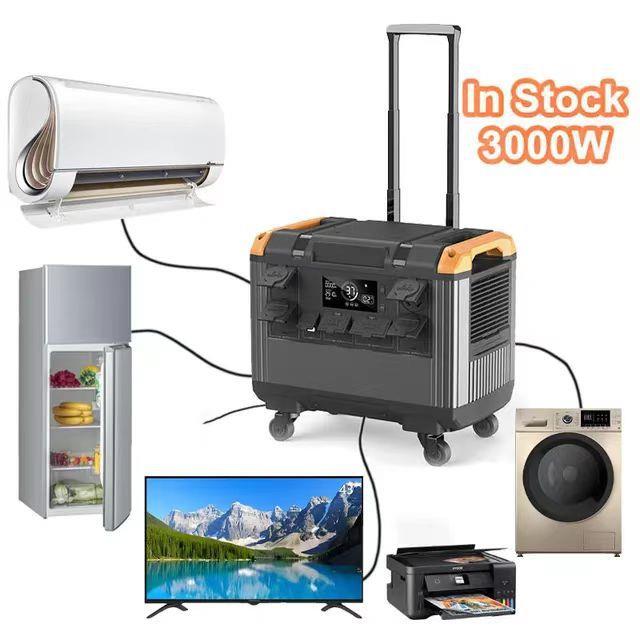 3000W静音操作便携式电源太阳能发电机室内外备用 含400W太阳能板