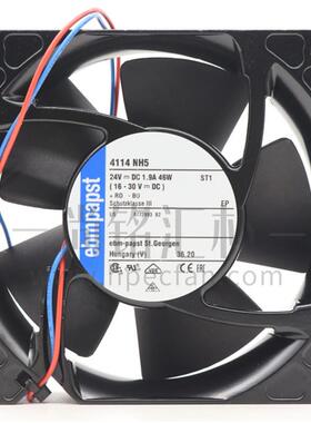 4114NH5 德国ebm散热风机 45W 24V 金属框大风量紧凑型散热风扇