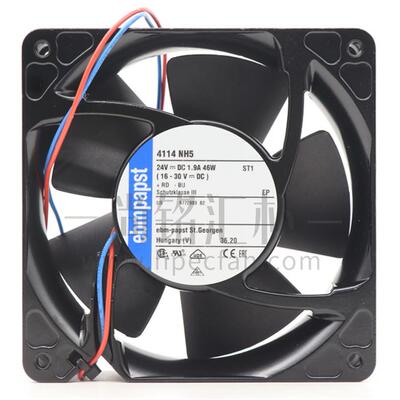4114NH5 德国ebm散热风机 45W 24V 金属框大风量紧凑型散热风扇