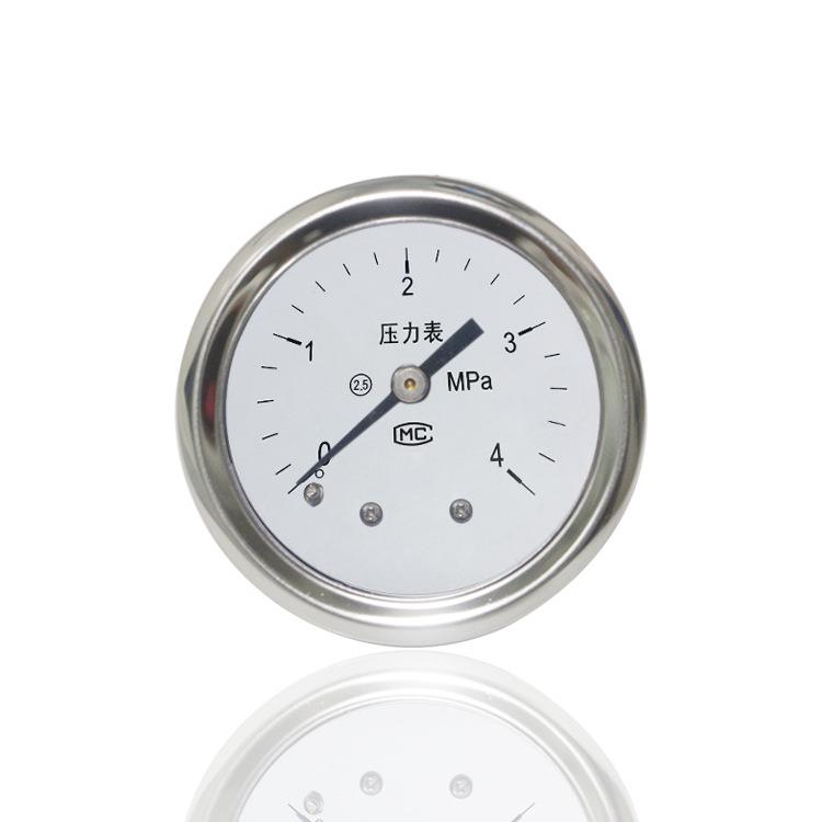 供应气动燃烧器压力表全钢轴向不锈钢横装YBF50Z 4MPA G1/8厂销