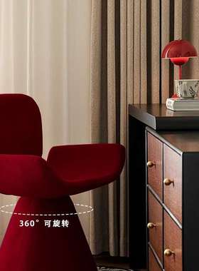 轻奢感主卧化妆凳女生卧室梳妆台化妆椅子可旋转红色单人Tω