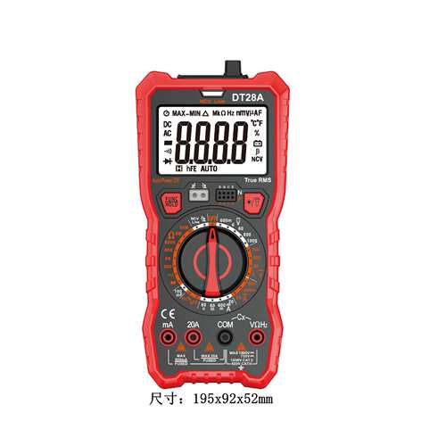 外贸版智能数字万用表DT28A6000显示100mF电容测量NCV火线红外
