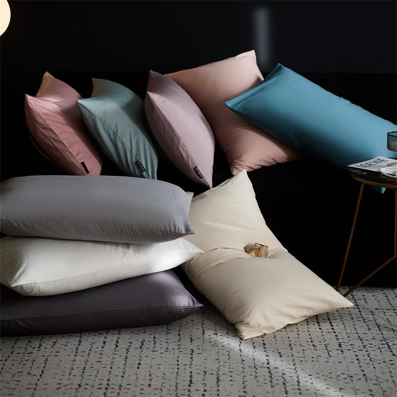 A类60支全棉纯色长绒棉枕头套信封式枕套白色深灰南通家纺床品