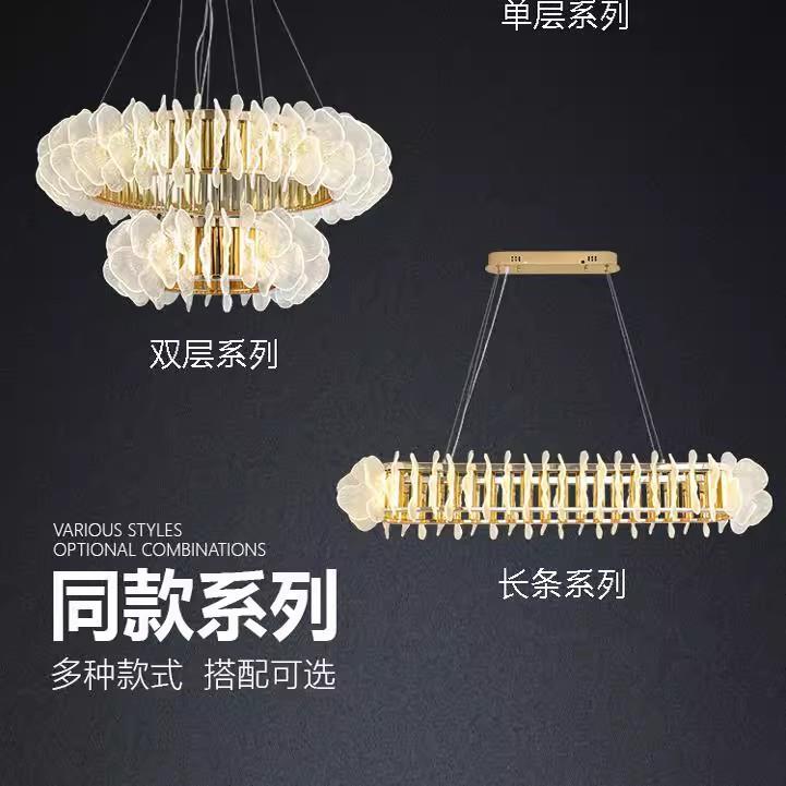 新款现代轻奢简约客厅灯卧室餐厅岛台吊灯高端别墅大厅灯意式花灯