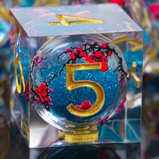 梅花骰子跑团流沙液芯骰子COC跑团博德之门3骰子多面D20树脂流沙