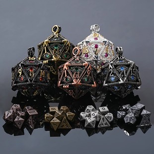 金属镂空球20面骰子COC桌游跑团TRPG克苏鲁色子龙与地下城DND筛子