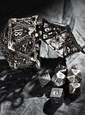 金属镂空跑团骰子迷你金属骰子挂件项链dnd多面骰博德之门骰色子