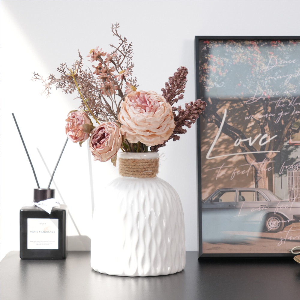 法式玫瑰花束防晒插花摆件