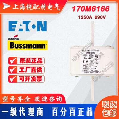 170M6166快速熔断器 690V 1250A 巴斯曼BUSSMANN快速熔断器
