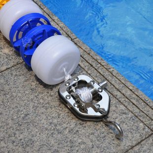 游泳池设备泳道线收紧器水线比赛分隔线挂钩不锈钢防划伤紧线器