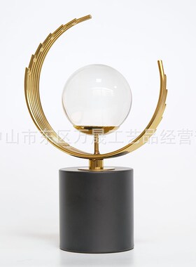 地球仪桌c面摆件办公室高级感老板台创意会议室金属水晶球装饰品