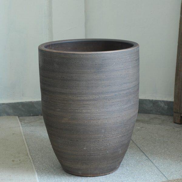 落地宽口花瓶复古禅意坛大号日式花盆陶罐酒店摆件餐厅缸庭院子