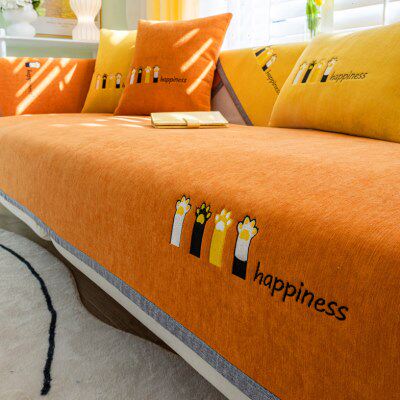 四季通用北欧简约高档沙发垫子盖布防滑皮沙发套罩座垫夏季巾卡通