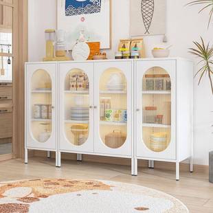 加厚餐边柜现代简约靠墙茶水柜法式 奶油风置物柜厨房无甲醛储存柜