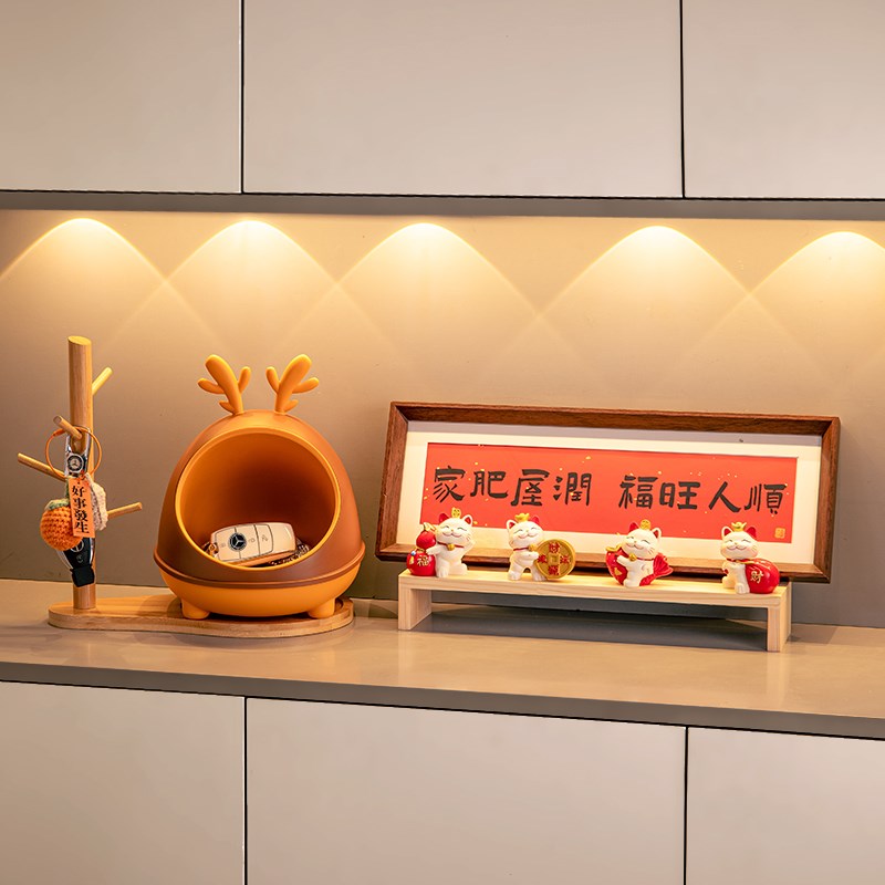 家居入户b钥匙收纳玄关摆件家肥屋润摆画鞋柜置物架装饰品乔迁布