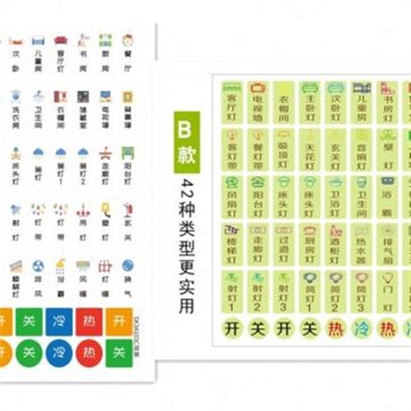 灯开关标识贴家用夜光标签指示创意面板开关装饰墙贴纸保护套简约