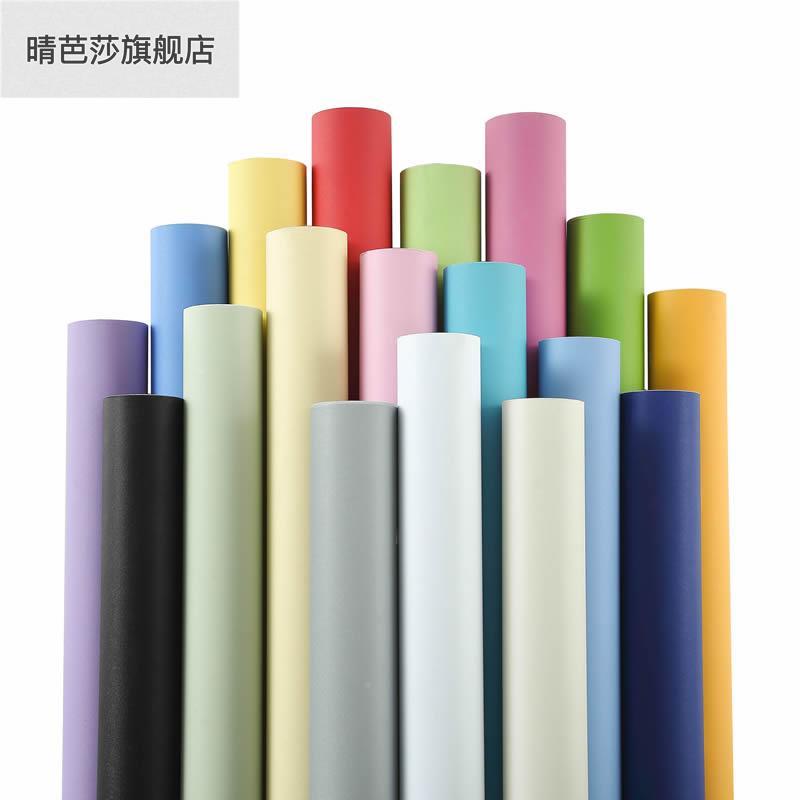 1.2m米宽pvkc防水自粘壁纸纯色彩装亚面即时贴波音软片翻新贴纸