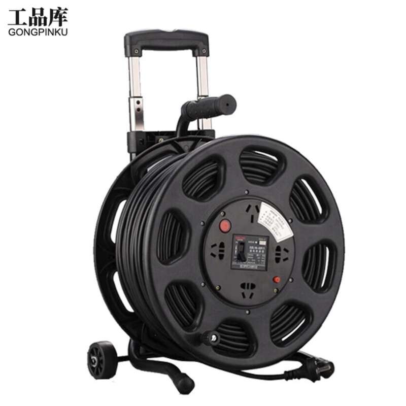 工品库电线盘移动电缆盘带线加长收卷线器工程绕线盘2芯4.0平方7