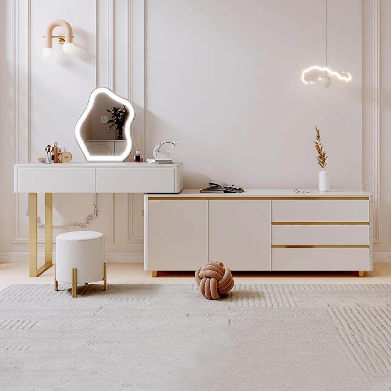 法式奶油风全实木梳妆台电视柜收纳一体卧室轻奢转角网红化妆桌,3C数码配件,USB灯,淘宝优惠券,粉丝福利购,淘宝优惠卷