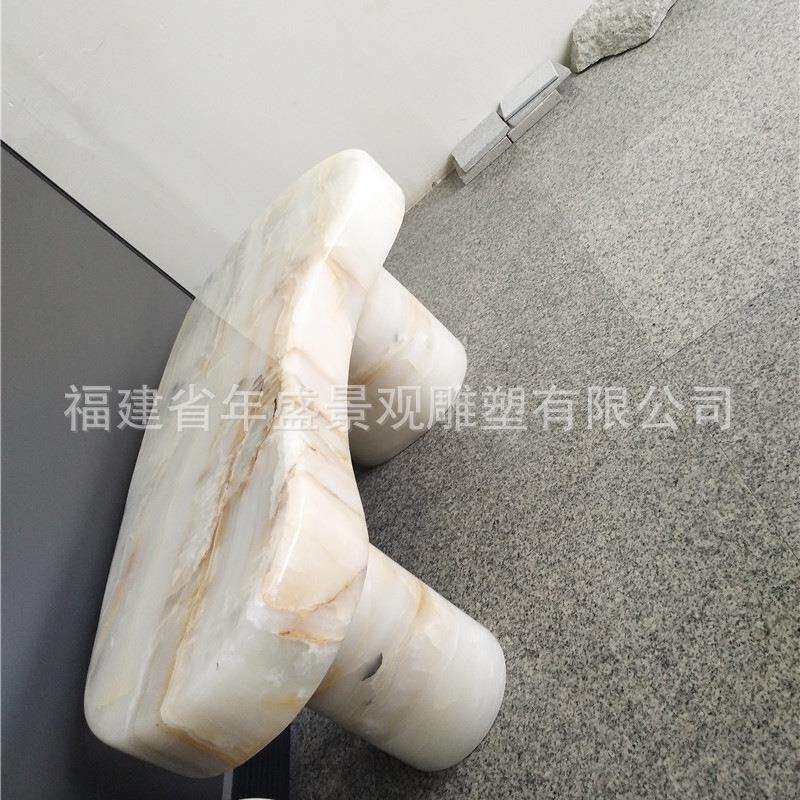 石雕椅子 家用大理石长凳子 室内异型石材雕刻家具